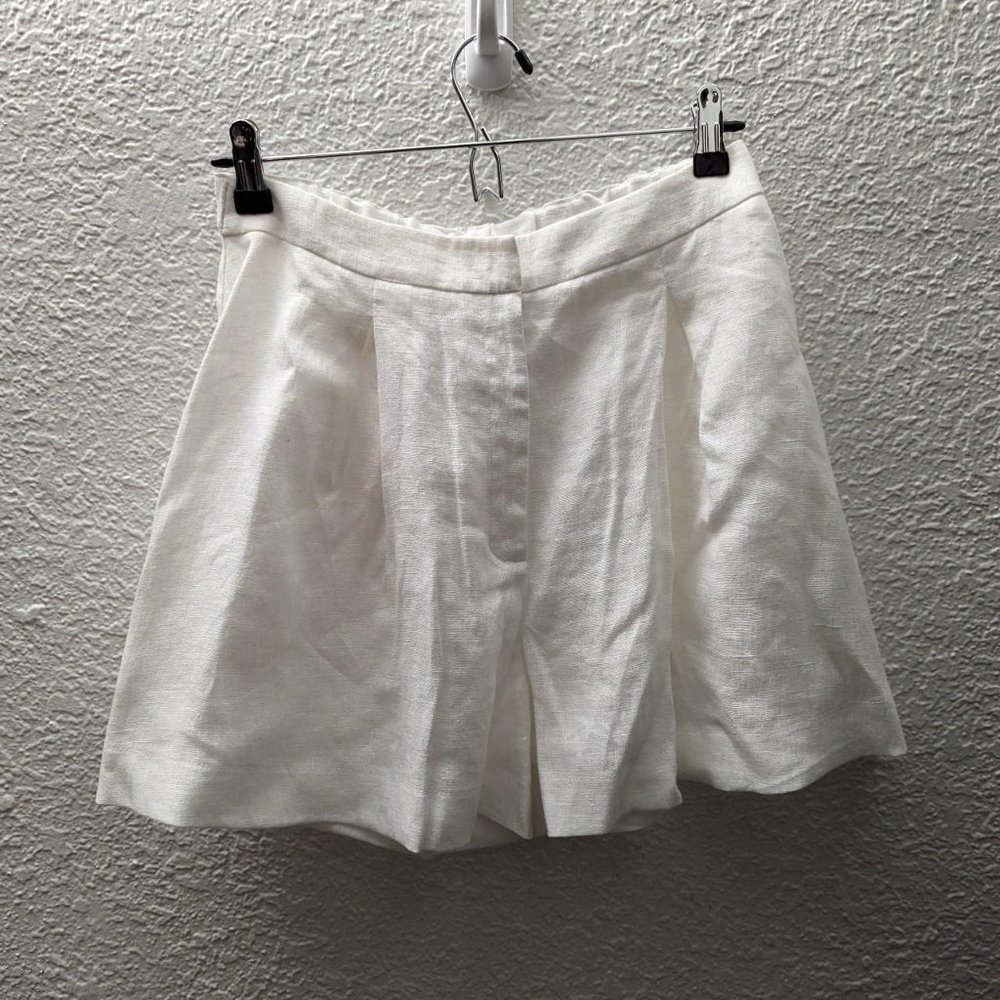 NWT LinenHandmadeStudio AGNES white linen shorts